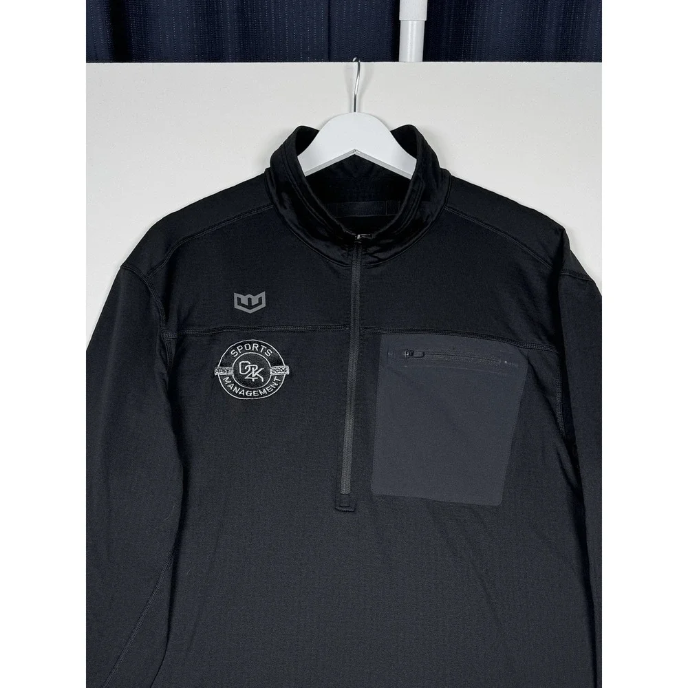 WARROAD Quarter Zip Black Fleece Sweater - Men's Large